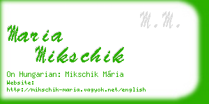 maria mikschik business card