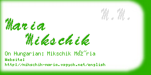 maria mikschik business card